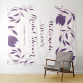 Elegantes Paisley Lila Brautparty Willkommen Wandteppich (Beispiel (Horizontal))