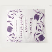 Elegantes Paisley Lila Brautparty Willkommen Wandteppich (Vorderseite (Horizontal))