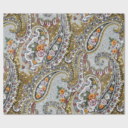 Elegantes Paisley-Muster Geschenkpapier (Flach)