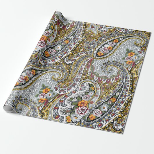 Elegantes Paisley-Muster Geschenkpapier (Ungerollt)