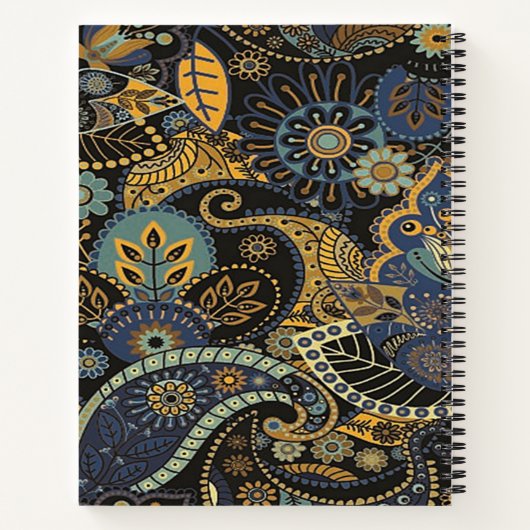 Elegantes Paisley Notizbuch (Rückseite)