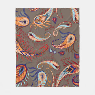 Elegantes Paisley Print: Vintages Muster Fleecedecke
