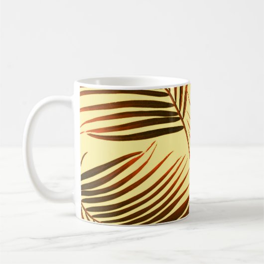 Elegantes Palm Repeat Muster-Design Kaffeetasse (Links)