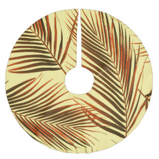 Elegantes Palm Repeat Muster-Design Polyester Weihnachtsbaumdecke