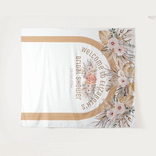 Elegantes Pampas-Gras-Brautparty Wandteppich (Vorderseite (Horizontal))