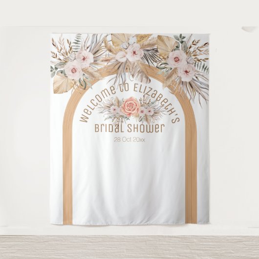 Elegantes Pampas-Gras-Brautparty Wandteppich (Vorderseite)