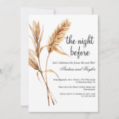 Elegantes Pampas Grass Hochzeit Probe Dinner Einladung (Vorderseite)