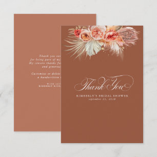 Elegantes Pampasgras Terrakotta Blumen Dankeschön Dankeskarte