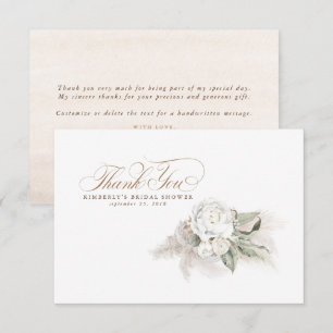 Elegantes Pampasgras Weiß Florales Dankeschön Dankeskarte