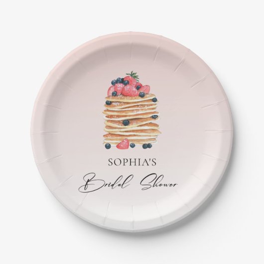 Elegantes Pancakes Brautparty Pappteller (Vorderseite)