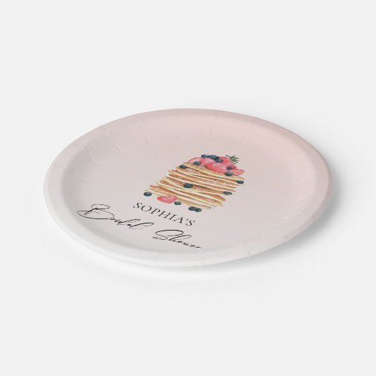 Elegantes Pancakes Brautparty Pappteller (Schrägansicht)