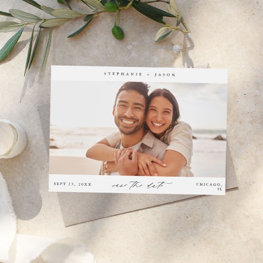 Elegantes Panorama-Foto Modernes Save the Date Einladung