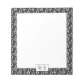 Elegantes Paperclip Schwarz-Weiß-Muster Monogramm Notizblock (Vorderseite)