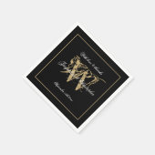 Elegantes Papier aus Monogramm der Engagement-Part Serviette (Ecke)