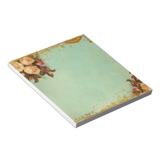 Elegantes Papier für viktorianische Rose Notizblock (angewinkelt)
