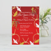 Elegantes Papier streckt das Party des neuen Einladung (Stehend Vorderseite)