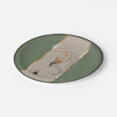 Elegantes Pappgeschirr mit edlem Pferdemotiv Pappteller (Schrägansicht)