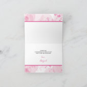 Elegantes Paris-Eiffelturm-Rosa-weißer Bonbon 16 Dankeskarte (Innenseite)