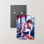 Elegantes Pariser Café Button (Vorderseite/Rückseite)