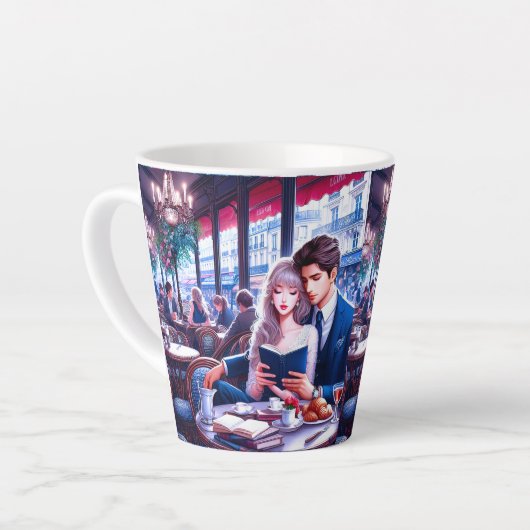 Elegantes Pariser Café Milchtasse (Linke Ecke)