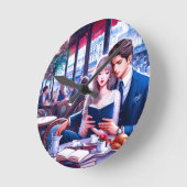 Elegantes Pariser Café Runde Wanduhr (Winkel)