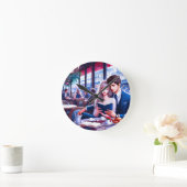 Elegantes Pariser Café Runde Wanduhr (Zuhause)