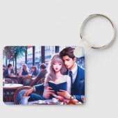 Elegantes Pariser Café Schlüsselanhänger (Vorderseite)