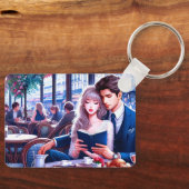 Elegantes Pariser Café Schlüsselanhänger (Vorderseite)