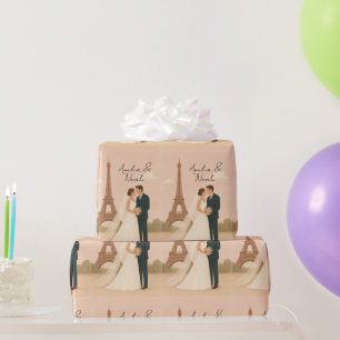 Elegantes Pariser Hochzeitspapier – Eiffel Geschenkpapier