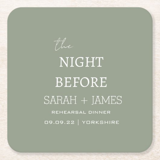 Elegantes Party am Abend vor der Probe Rechteckiger Pappuntersetzer (Vorderseite)