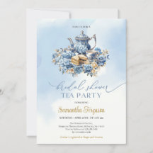 Elegantes Party aus Aquarellblau und Goldtee