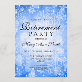 Elegantes Party Blue Winter Bokeh Lights Einladung