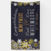 Elegantes Party der Blumenspitze Hochzeit Banner (Vertikal)