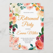 Elegantes Party für Blumenruhestand Einladung (Vorne/Hinten)