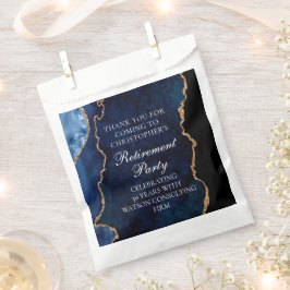 Elegantes Party für das Ruhestand Navy Blue Gold A Geschenktütchen
