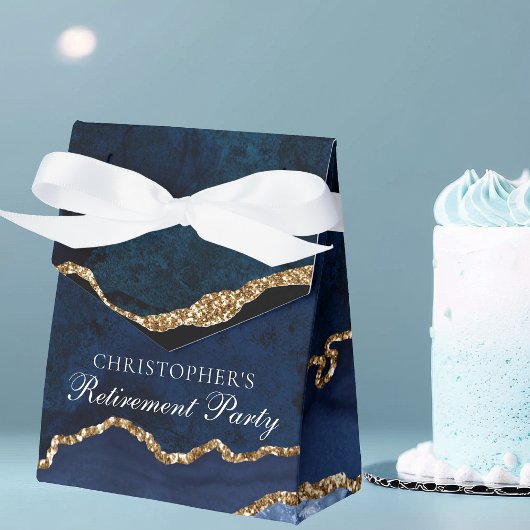 Elegantes Party für das Ruhestand Navy Blue Gold C Geschenkschachtel