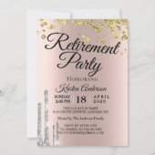 Elegantes Party für Funkelnd Glitzer-Altersversorg Einladung (Vorderseite)