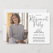 Elegantes Party für moderne Skript-Foto-Altersvors Einladung (Vorderseite)