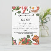 Elegantes Party für Ruhestand Potluck Einladung (Stehend Vorderseite)