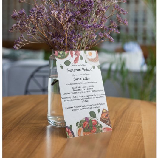 Elegantes Party für Ruhestand Potluck Einladung