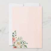 Elegantes Party für Wasserfarben Rose Blumenbesitz Einladung (Rückseite)