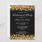 Elegantes Party Gold Glitzern Einladung (Vorderseite)
