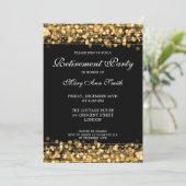 Elegantes Party Gold Glitzern Einladung (Stehend Vorderseite)