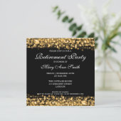 Elegantes Party Gold Glitzern Einladung (Stehend Vorderseite)