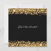 Elegantes Party Gold Glitzern Einladung (Rückseite)