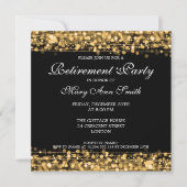 Elegantes Party Gold Glitzern Einladung (Vorderseite)