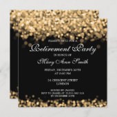 Elegantes Party Gold Lights Einladung (Vorne/Hinten)