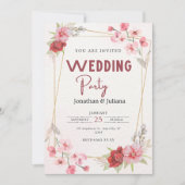 Elegantes Party Hochzeit Blume hell rosa Moderne Einladung (Vorderseite)