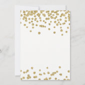 Elegantes Party Housewarming Gold Glitzer Confetti Einladung (Rückseite)