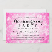Elegantes Party Housewärming Rosa Winter Wunderlan Einladung (Vorderseite)